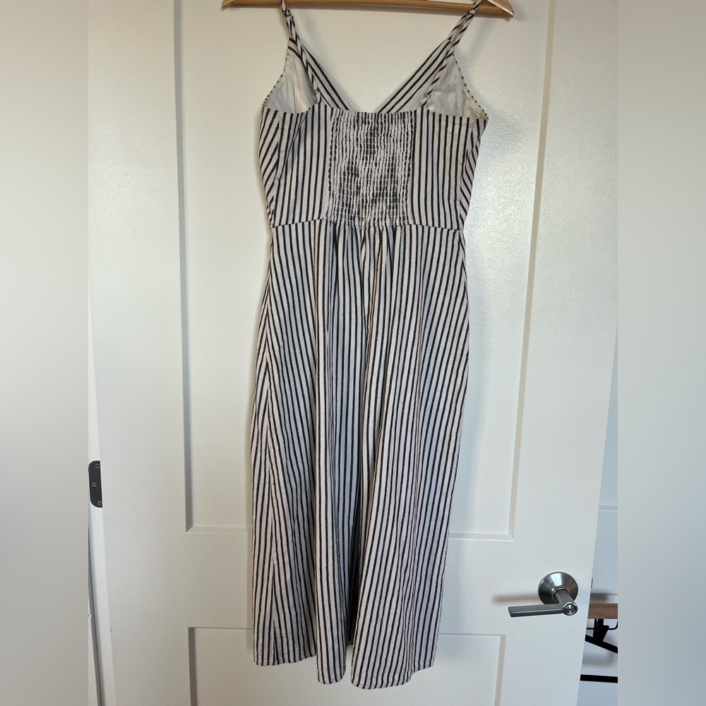 Abercrombie & Fitch Linen-Blend Button Front Maxi Dress Spaghetti Strap dress - Picture 4 of 6